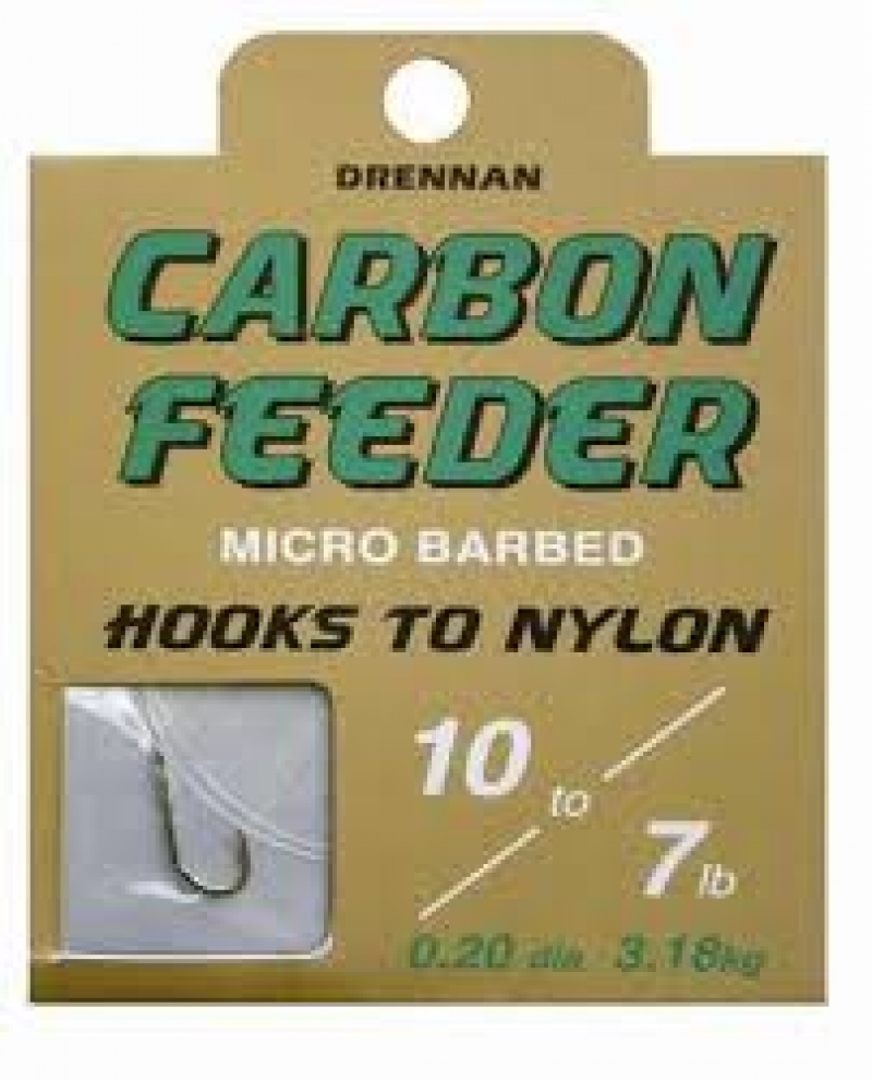 Drennan Carbon Feeder Barbed Hooks To Nylon Drennan